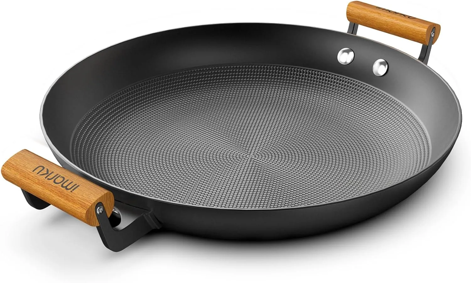 imarku Non Stick Frying Pan, 14 Inch Large Cast Iron Skillets, Cooking Paella Pan with Stay Cool Handle, Nonstick Grill Pan Compatible with All Cooktops, Best Gifts for Women Men