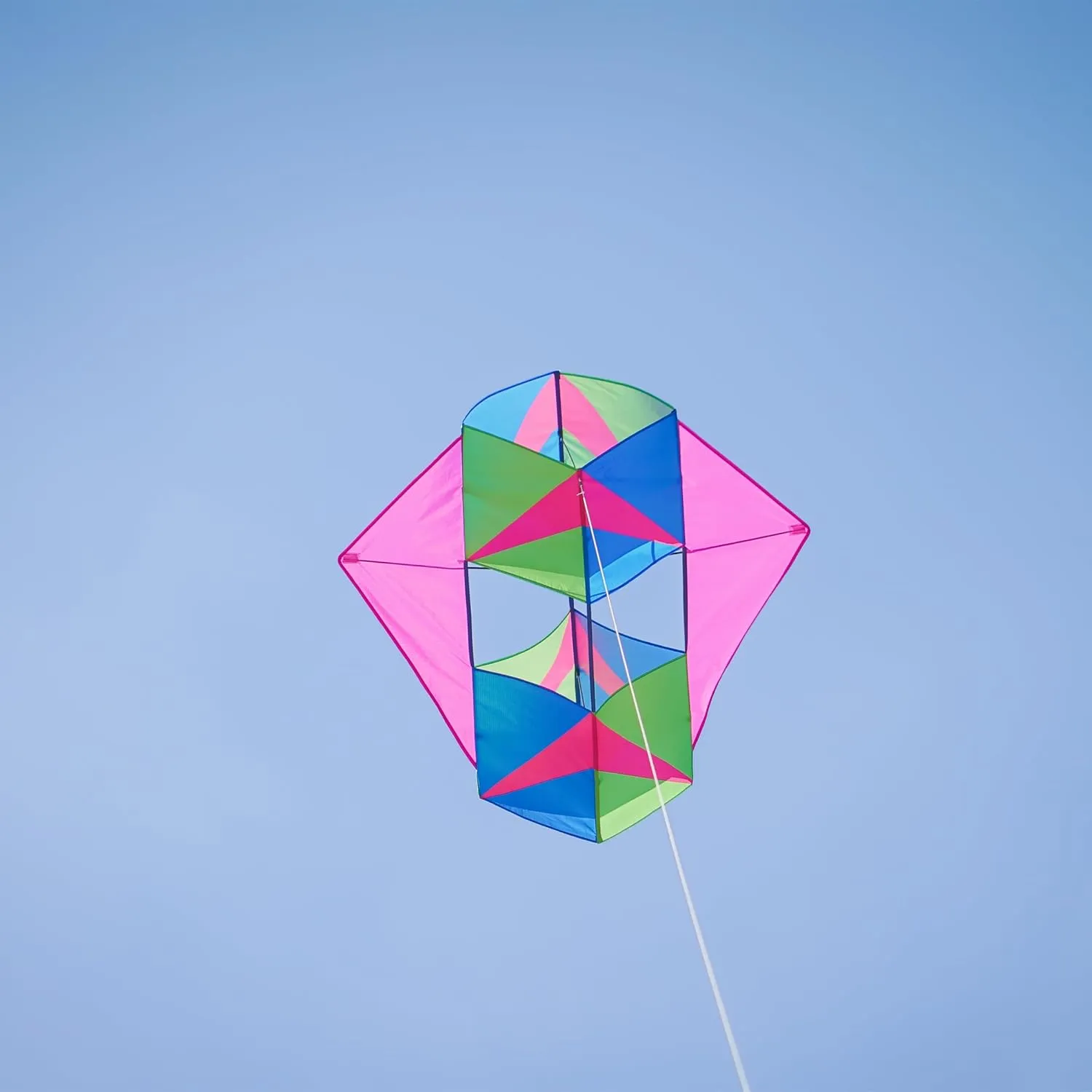 In the Breeze 3368 — Strike Winged Double Box Kite — Easy-Flying, Single-Line Colorful Kite with Two Winged Sides; Kite Line Included