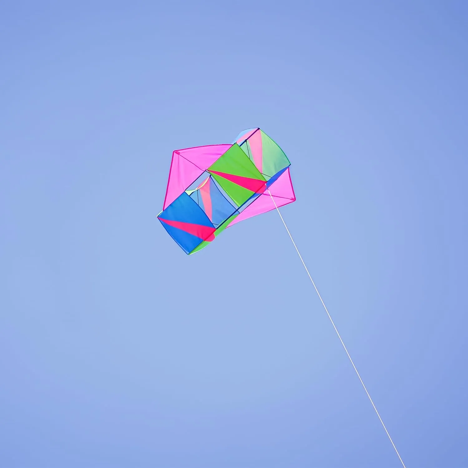 In the Breeze 3368 — Strike Winged Double Box Kite — Easy-Flying, Single-Line Colorful Kite with Two Winged Sides; Kite Line Included