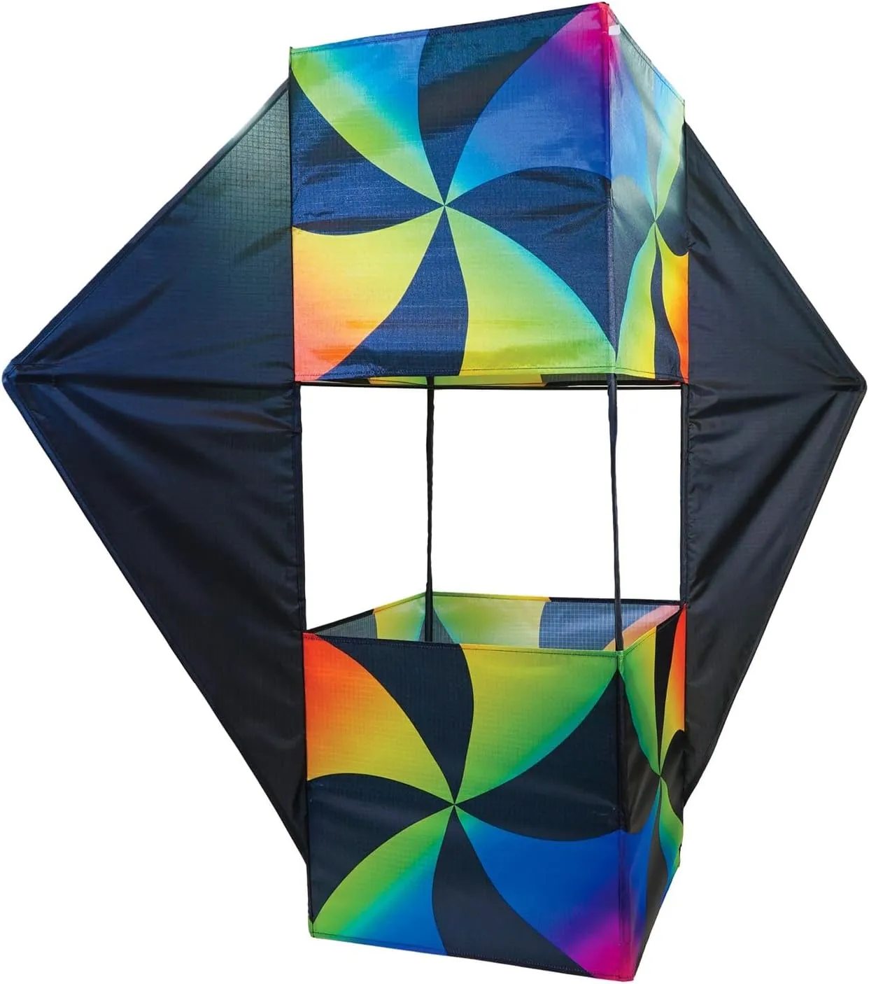 in The Breeze 3369 — Aurora Winged Double Box Kite — Easy-Flying, Single-Line Colorful Kite with Two Winged Sides; Kite Line Included