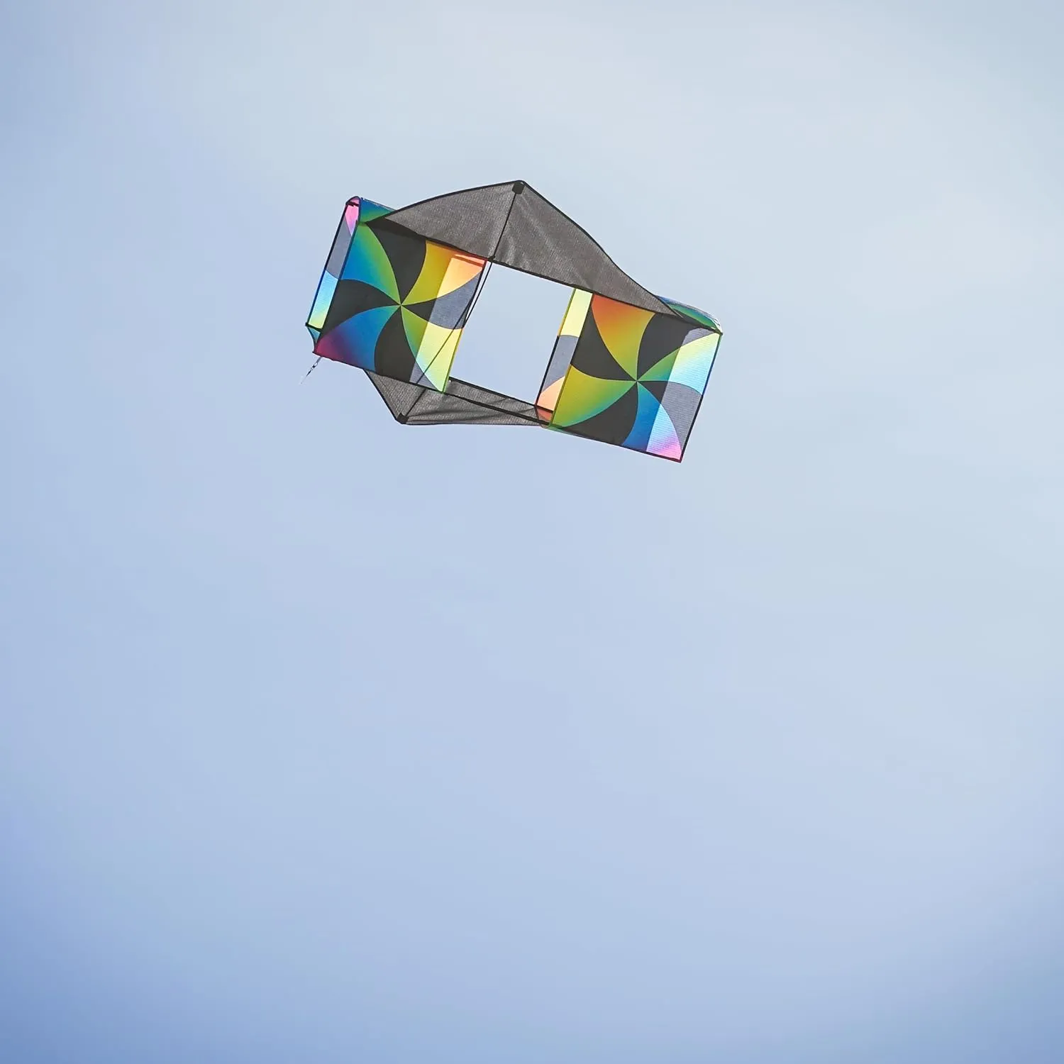 in The Breeze 3369 — Aurora Winged Double Box Kite — Easy-Flying, Single-Line Colorful Kite with Two Winged Sides; Kite Line Included