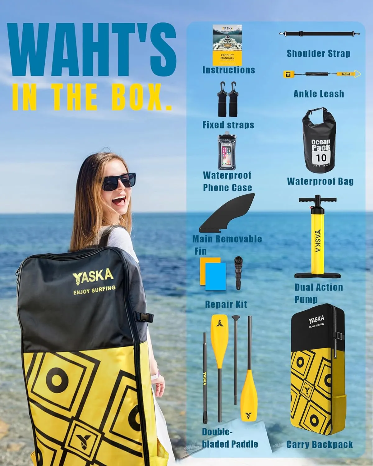 Inflatable Stand Up Paddle Boards - Wide Stable Design with Premium SUP Board Accessories,Paddle Boards for Adults