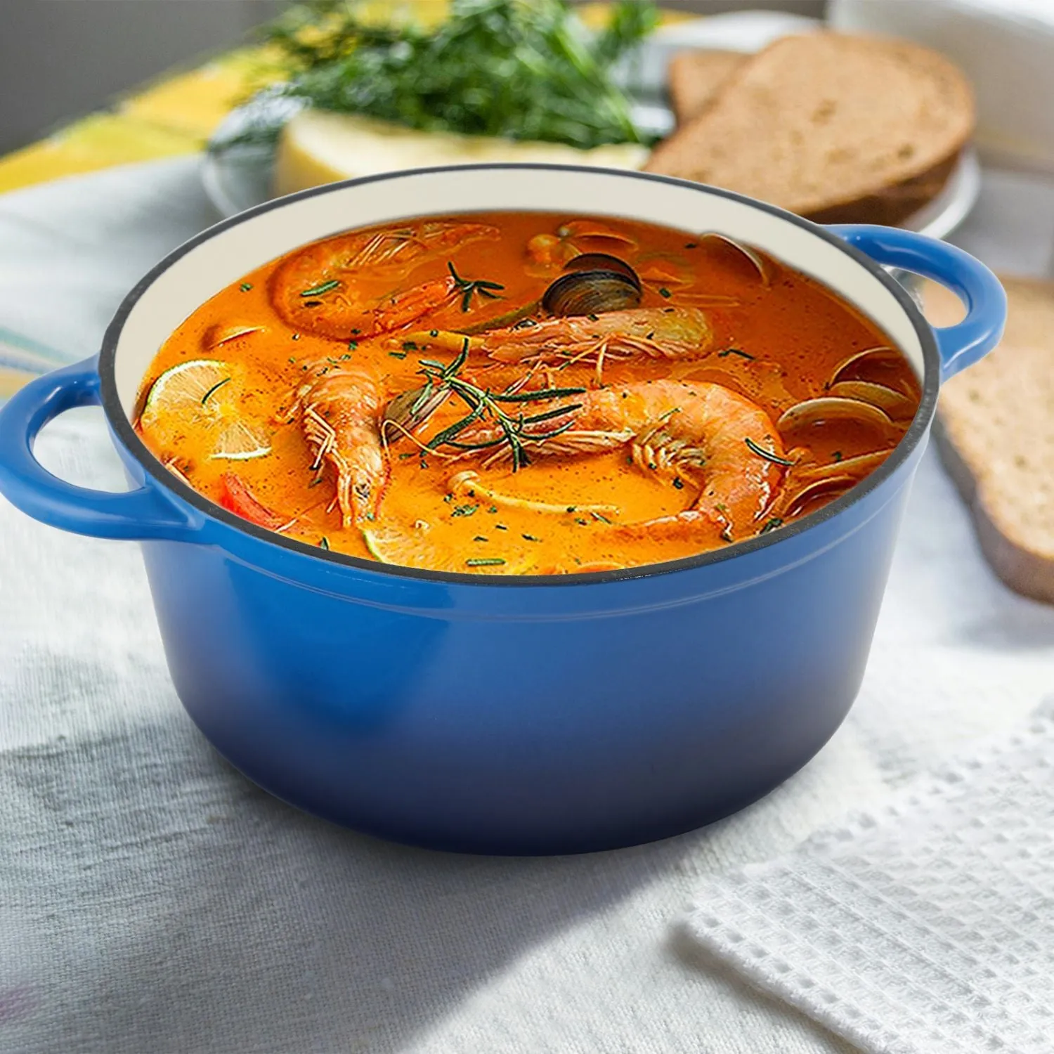 IronRoot™ 4.5QT Gradient Cast Iron Pot – Enamel Dutch Oven for Fire, Stove & Oven