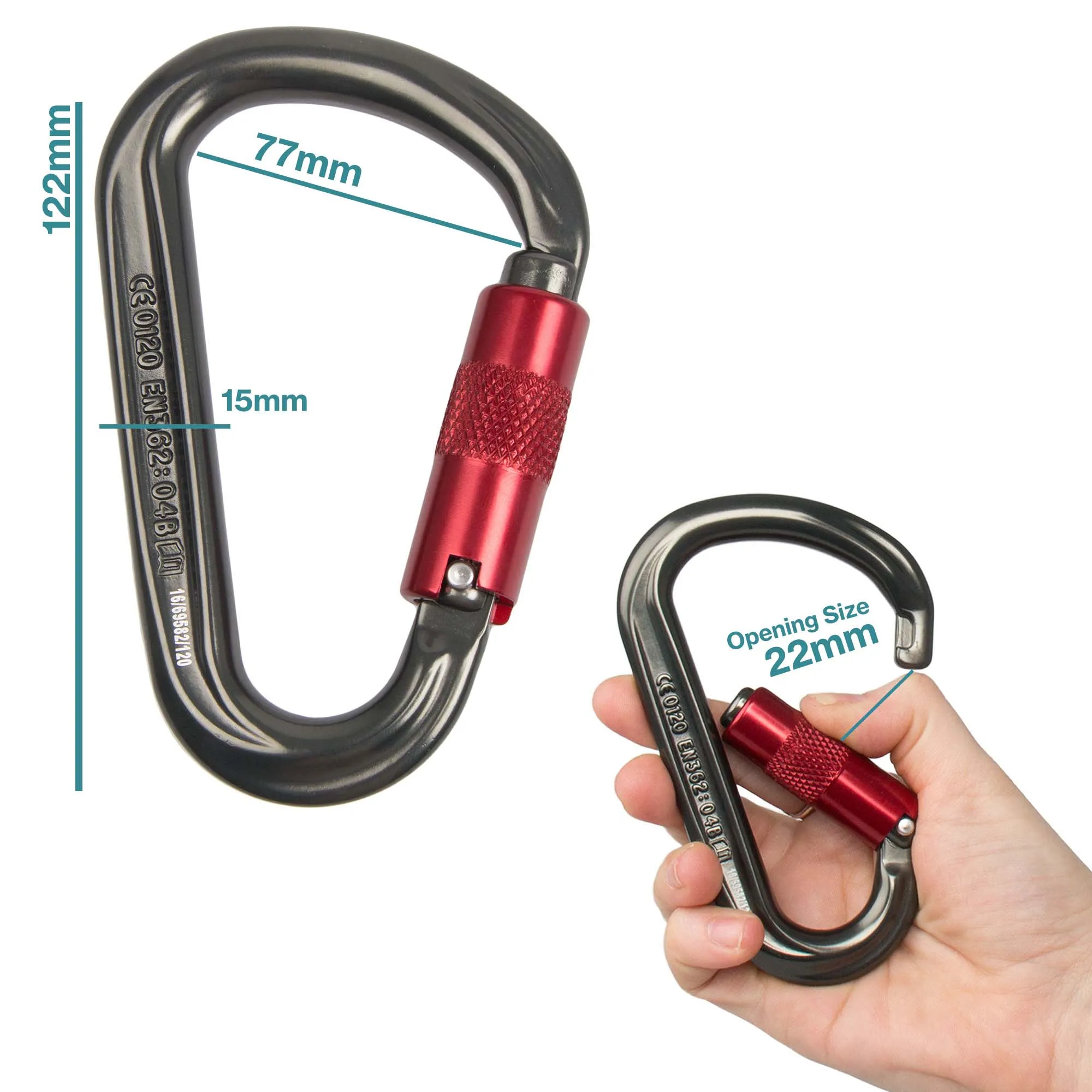 ISC KH204 Super Safe Aluminium Carabiner