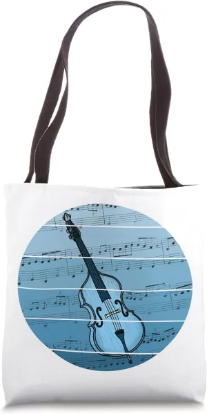 Jazz Bassist Music Notation Double Bass Player Musician Tote Bag