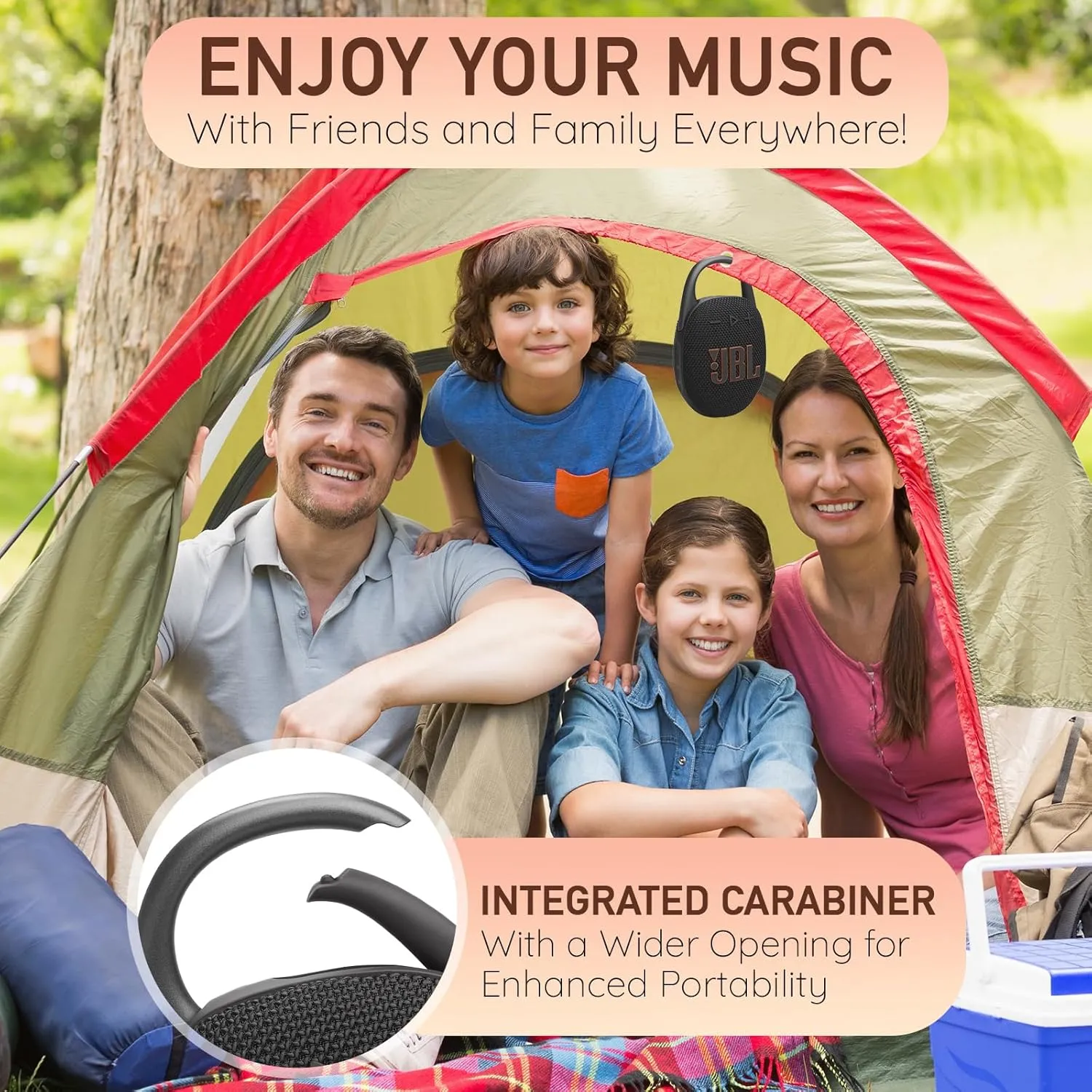 JBL Clip 5 Portable Bluetooth Speaker, IP67 Waterproof & Dustproof, Long-Lasting Battery - Blue - Boom h's Comprehensive Ultimate Performance Cloth Solution for Your On-The-Go Sound Experience