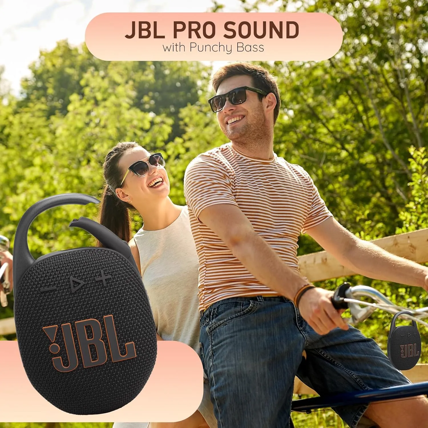 JBL Clip 5 Portable Bluetooth Speaker, IP67 Waterproof & Dustproof, Long-Lasting Battery - Blue - Boom h's Comprehensive Ultimate Performance Cloth Solution for Your On-The-Go Sound Experience