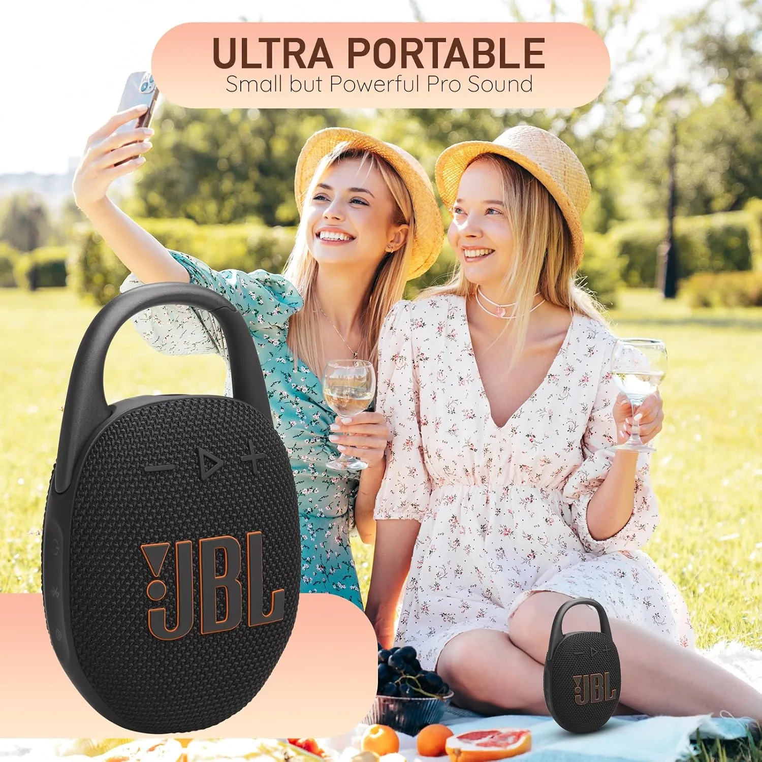 JBL Clip 5 Portable Bluetooth Speaker, IP67 Waterproof & Dustproof, Long-Lasting Battery - Blue - Boom h's Comprehensive Ultimate Performance Cloth Solution for Your On-The-Go Sound Experience