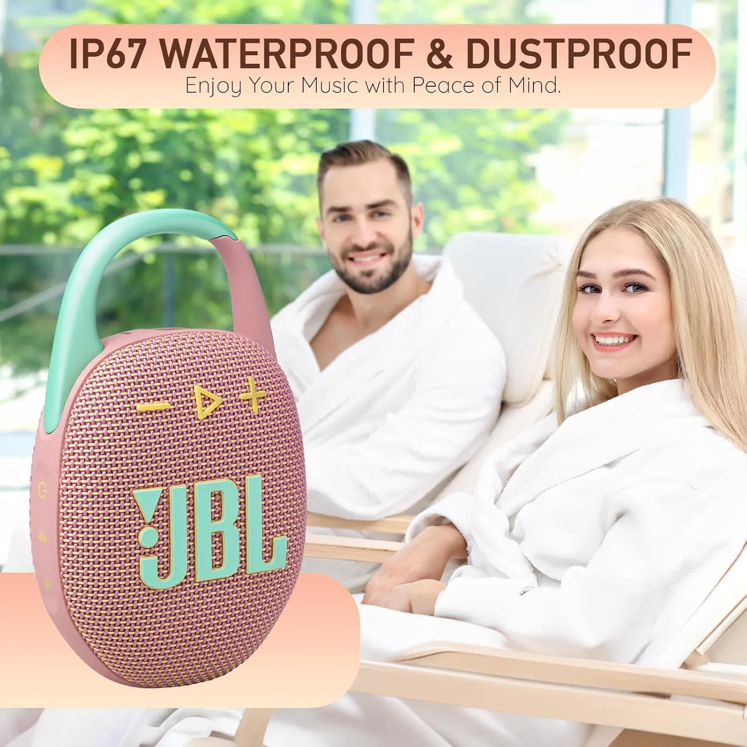 JBL Clip 5 Portable Bluetooth Speaker, IP67 Waterproof & Dustproof, Long-Lasting Battery - Blue - Boom h's Comprehensive Ultimate Performance Cloth Solution for Your On-The-Go Sound Experience