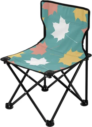 JUNZAN Compact Autumn Fall Maple Leaves Ultralight Camp Chair Lightweight Backpack Chair Carry Bag Included Travel Chair for Lawn Outdoor