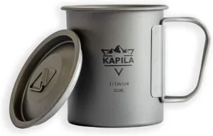 KAPILA 300ml -750ml Titanium Cup/Pot Lightweight Backpacking Camping Mug Foldable Handle Titanium Pot with Lid Camping Hiking Picnic Open Fire Cooking (300ML)