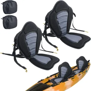 Kayak Seat Paddle Board Seat with Detachable Waterproof Storage Bag,Kayak Seats with Back Support for Sit on Top, for Kayaking Canoeing Rafting Fishing,Black