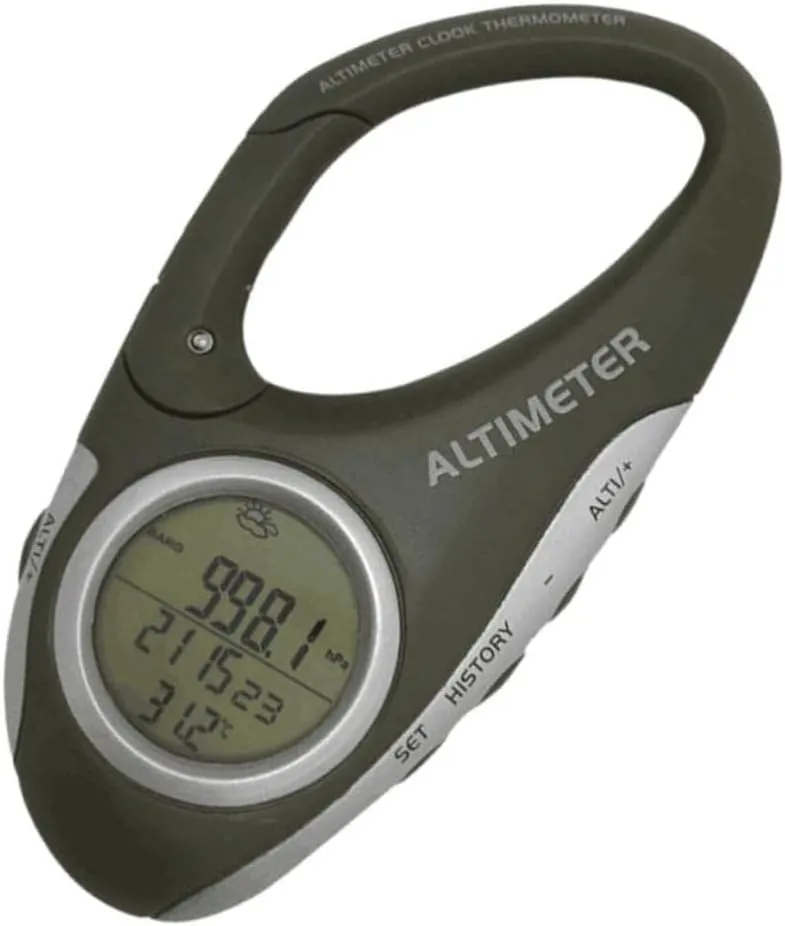 KESYOO Altitude Barometer Thermometer Handheld Outdoor Carabiner 30-50km Weather