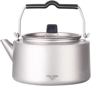 Kettle for Stove top Titanium Kettle with Folding Handle Teapot Outdoor Camping Big Capacity Pot for Boiling Water Lightweight Coffee Tea Pot Kitchen Supplies Teapots (Size : 1000ML/33.8OZ)