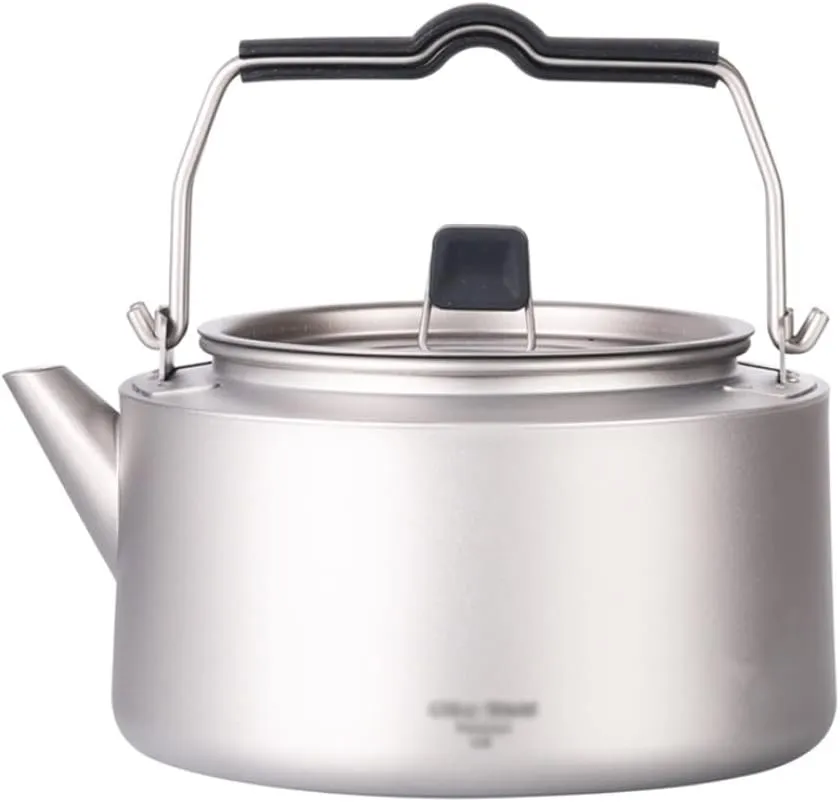 Kettle for Stove top Titanium Kettle with Folding Handle Teapot Outdoor Camping Big Capacity Pot for Boiling Water Lightweight Coffee Tea Pot Kitchen Supplies Teapots (Size : 1000ML/33.8OZ)