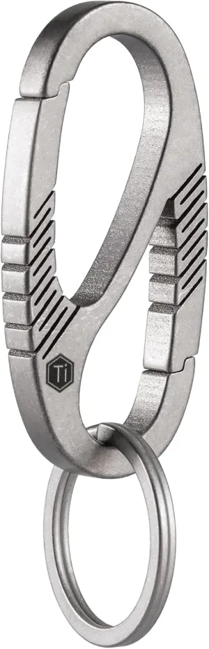 KeyUnity Titanium Carabiner Keychain Clip, Dual-Gate Quick Release EDC Key Ring Holder Organizer for Men and Women