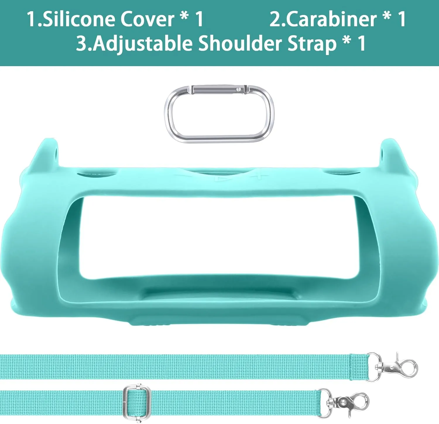 khanka for JBL Charge 6 Waterproof Portable Bluetooth Speaker Silicone Case,Soft Protective Sleeve Cover with Shoulder Strap for JBL Charge 6 Speaker (Mint Green)