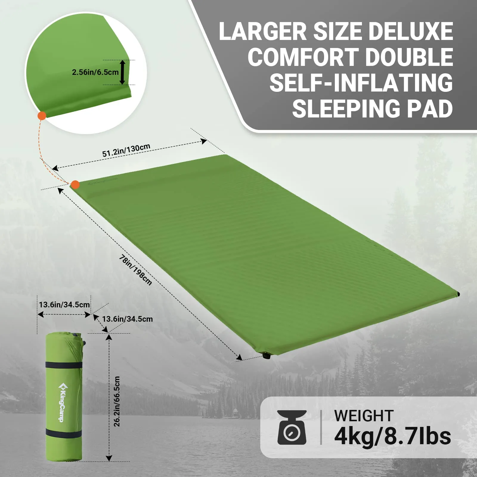 KingCamp COMFORT DOUBLE Self-inflatable Pad