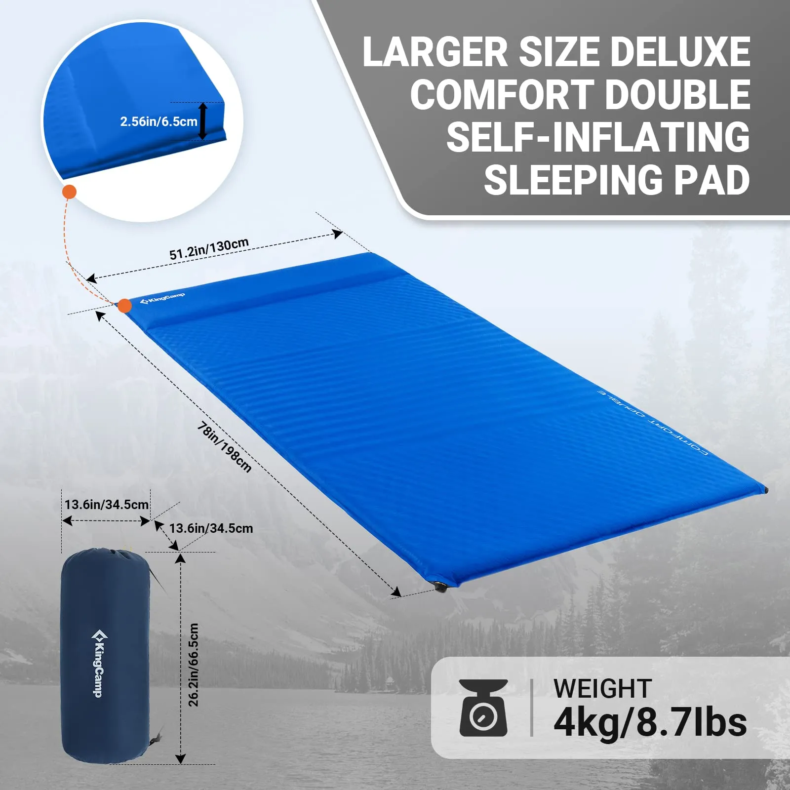 KingCamp COMFORT DOUBLE Self-inflatable Pad