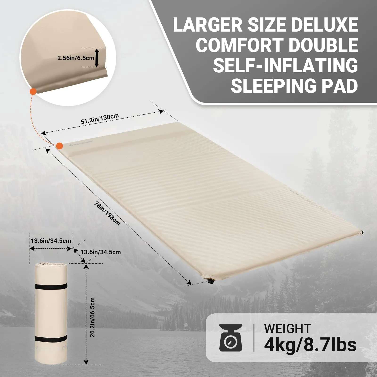 KingCamp COMFORT DOUBLE Self-inflatable Pad