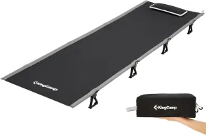 KingCamp Ultralight Camping Cot Bed Weight Capacity 120kg (Black)