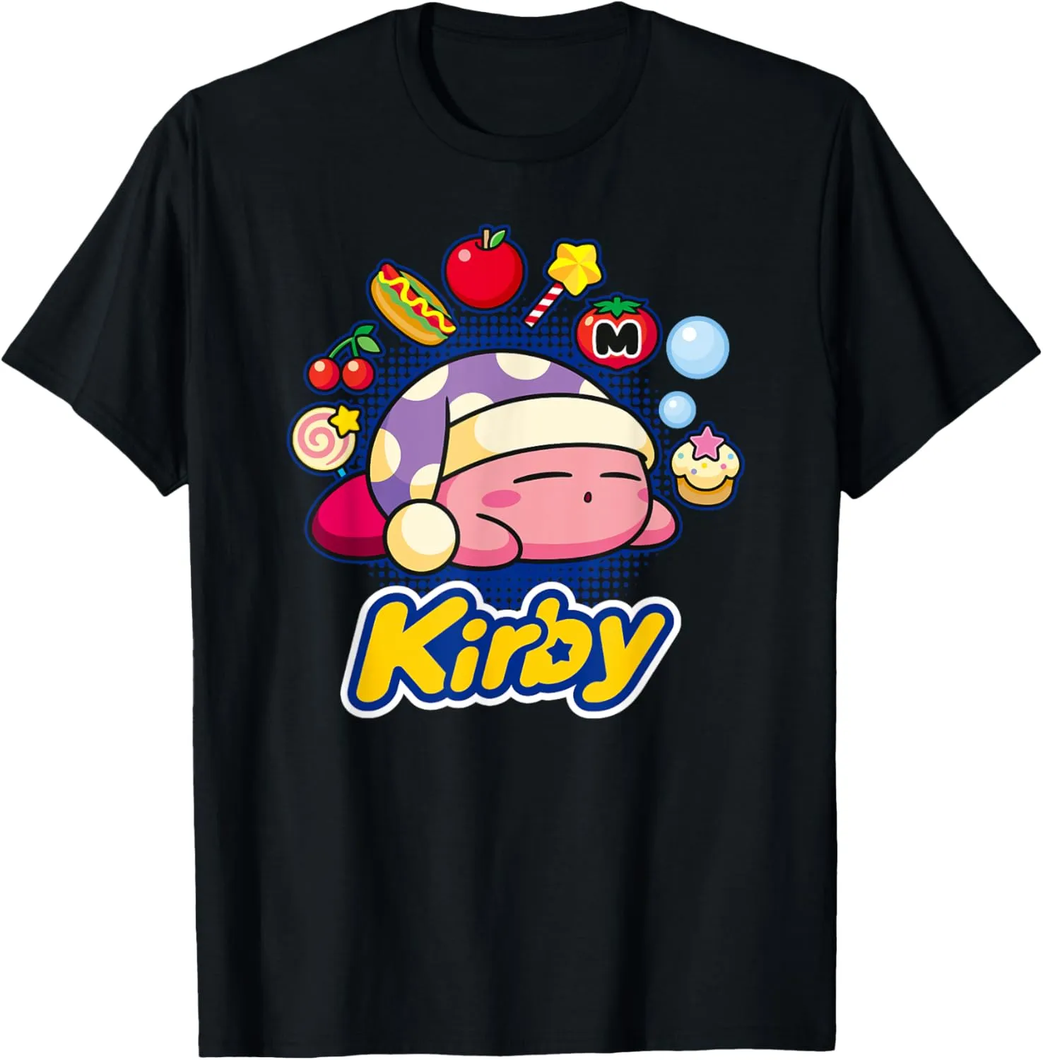 Kirby Sleeping Dreaming About Many Tasty Little Trinkets T-Shirt