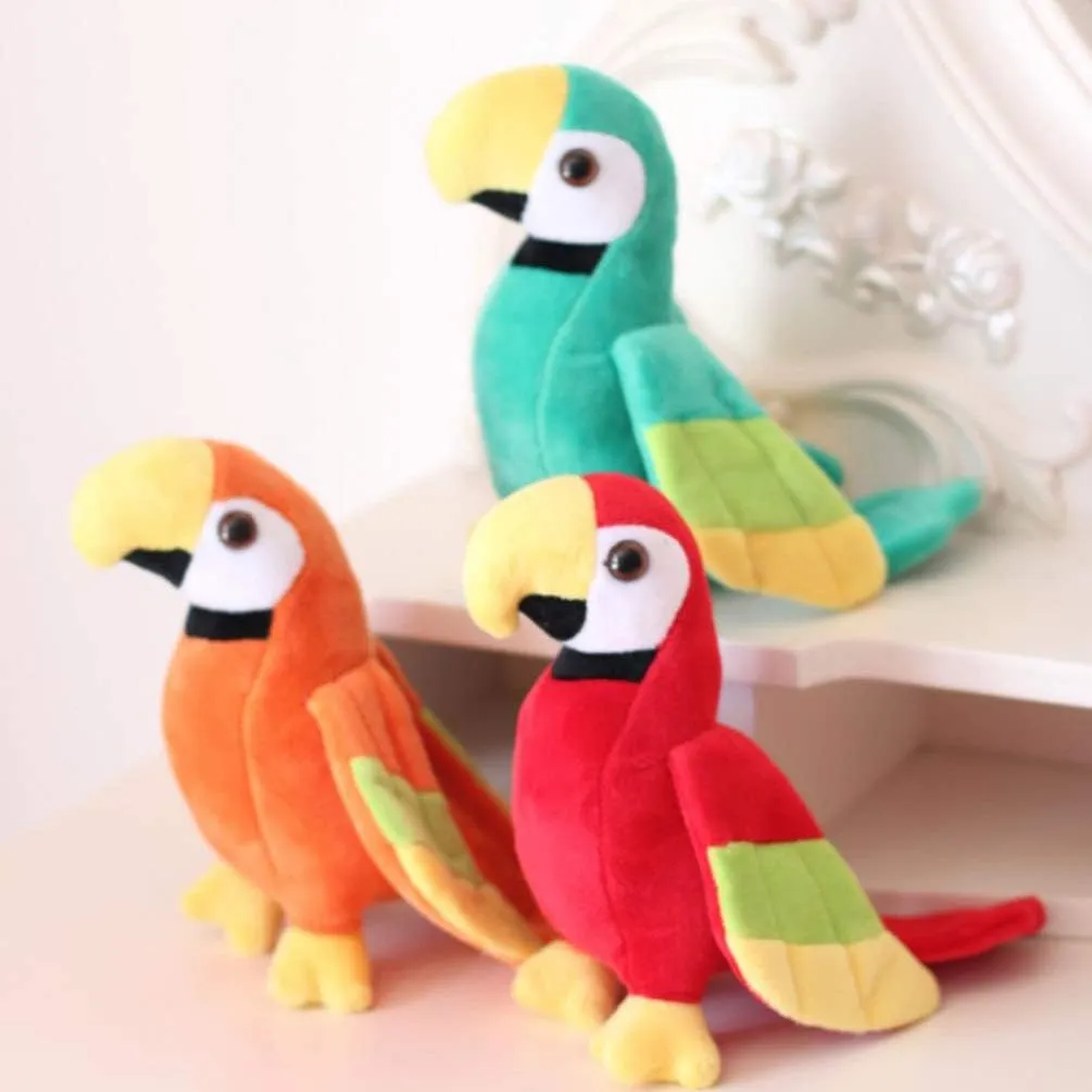 Kisangel Kids Toys 1pc Stuffed Parrot Plush Toy Stuffed Animal Toy Scarlet Macaw Plush Miniature Parrot Figurines for Kids Girls(Green, 25 x 20 x 20cm) Plushie