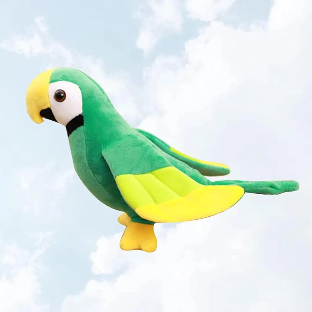 Kisangel Kids Toys 1pc Stuffed Parrot Plush Toy Stuffed Animal Toy Scarlet Macaw Plush Miniature Parrot Figurines for Kids Girls(Green, 25 x 20 x 20cm) Plushie