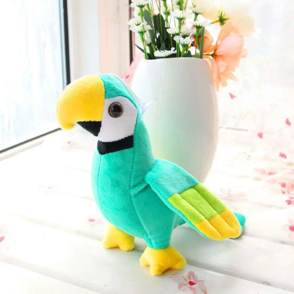 Kisangel Kids Toys 1pc Stuffed Parrot Plush Toy Stuffed Animal Toy Scarlet Macaw Plush Miniature Parrot Figurines for Kids Girls(Green, 25 x 20 x 20cm) Plushie