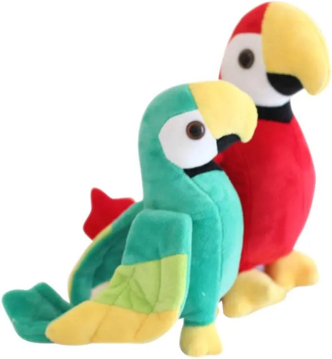 Kisangel Kids Toys 1pc Stuffed Parrot Plush Toy Stuffed Animal Toy Scarlet Macaw Plush Miniature Parrot Figurines for Kids Girls(Green, 25 x 20 x 20cm) Plushie