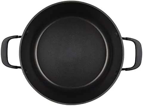 KitchenAid Hard Anodized Nonstick Stockpot with Lid, 8 Quart, Onyx Black