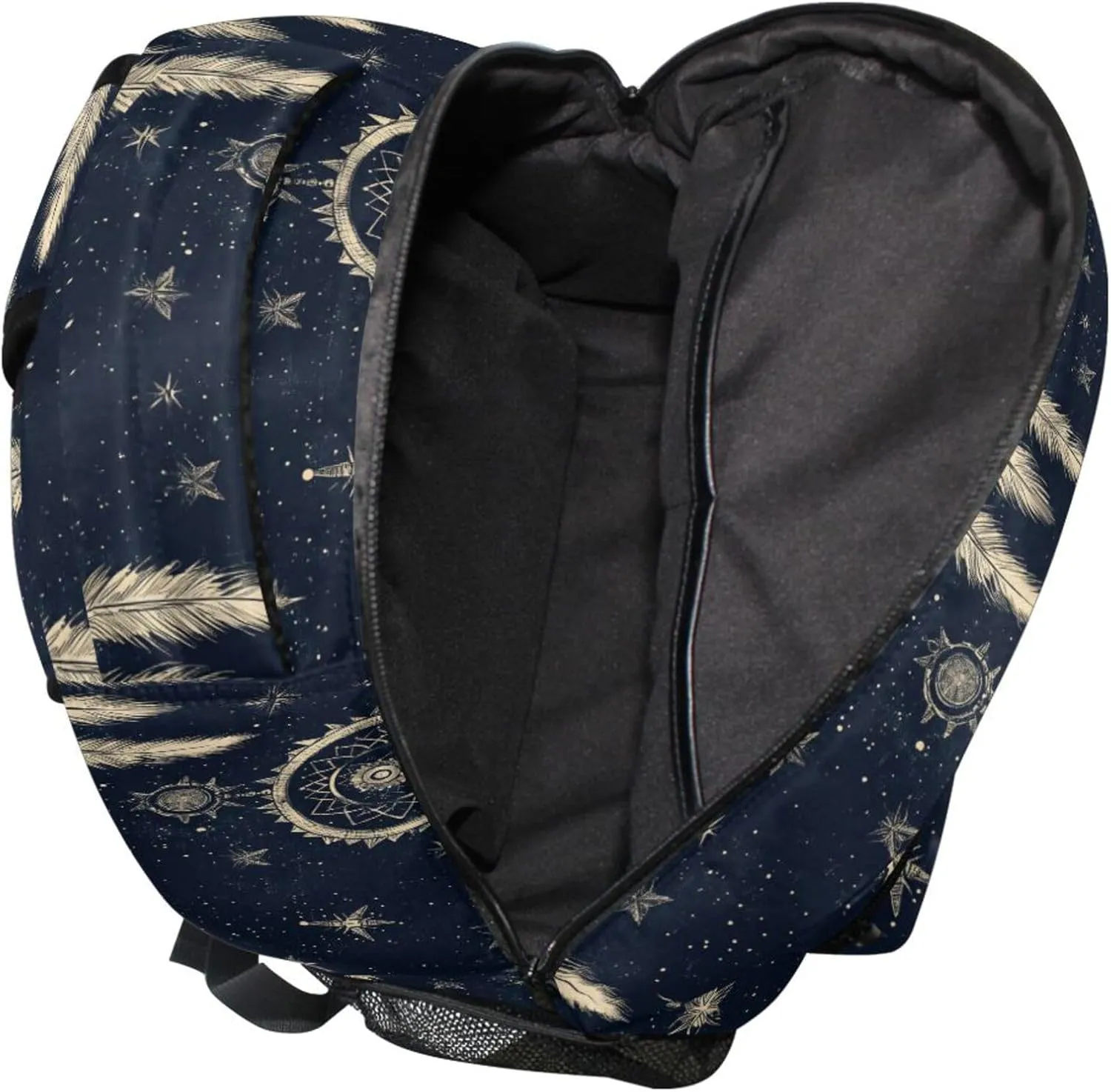 KLL Backpacks for Women Men Waterproof School Bag with Chest Strap for Travel Trip Western Cowboy Dream Catcher Star Tribal Primitive Charm Sparkling