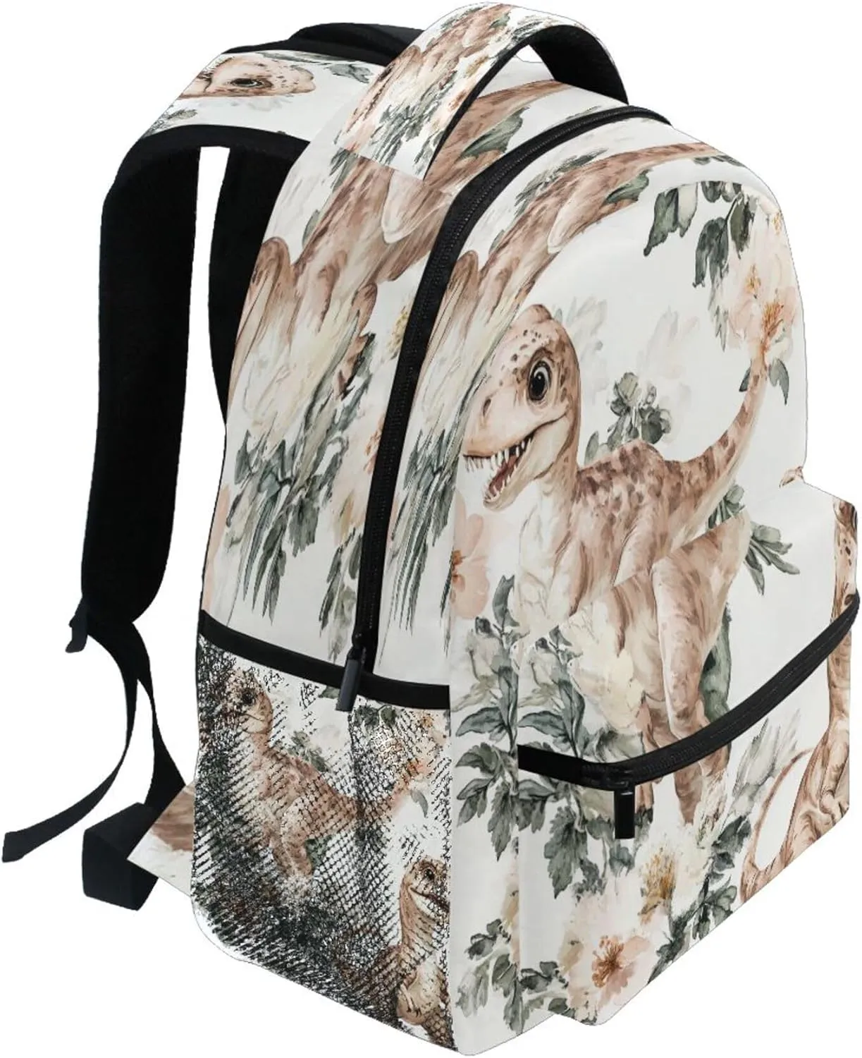 KLL Day Backpack for Men Women Fashion Outdoor Backpack with Chest Strap for Business Work College Travel Trip Cute Dinosaurs