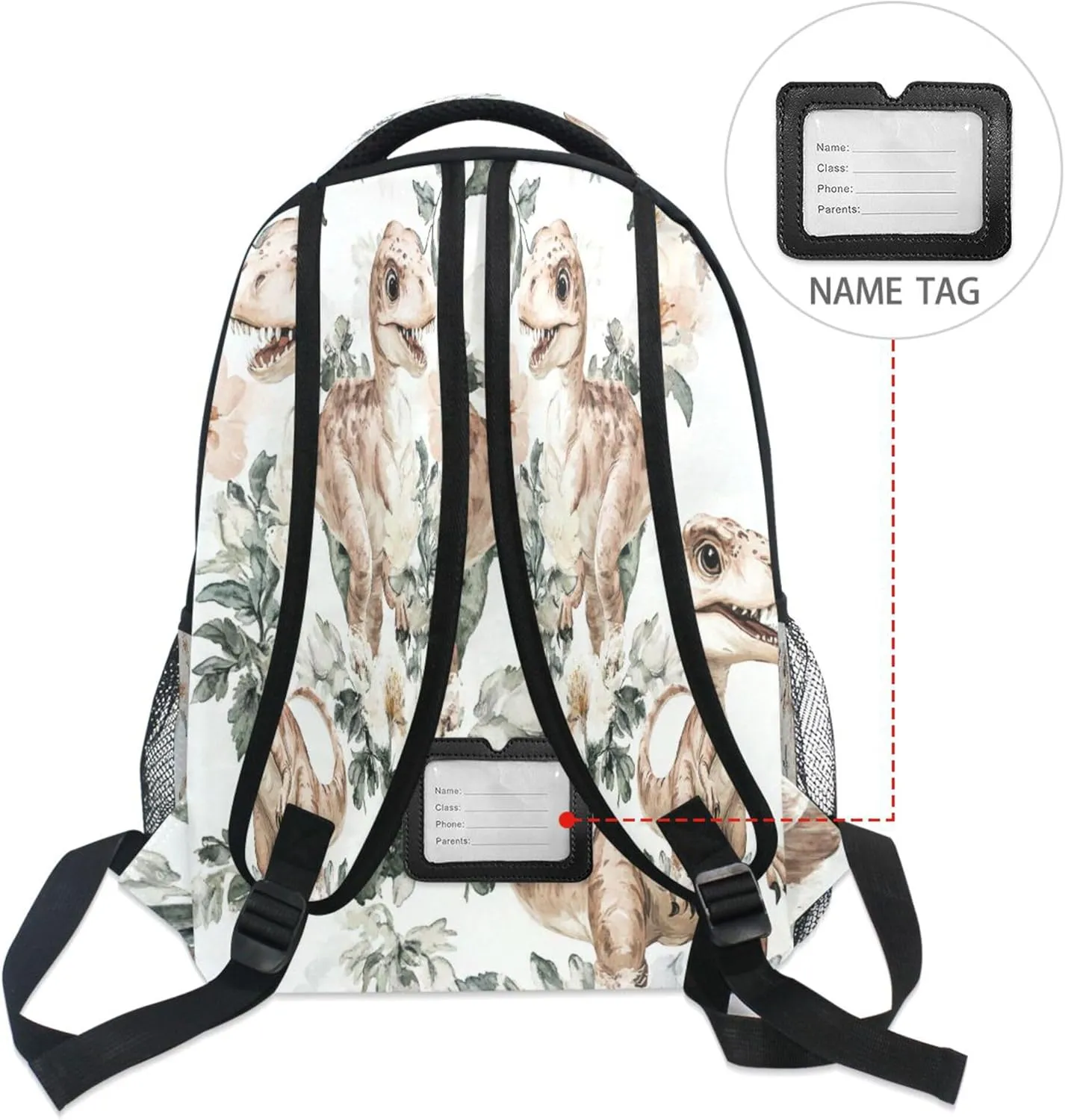 KLL Day Backpack for Men Women Fashion Outdoor Backpack with Chest Strap for Business Work College Travel Trip Cute Dinosaurs