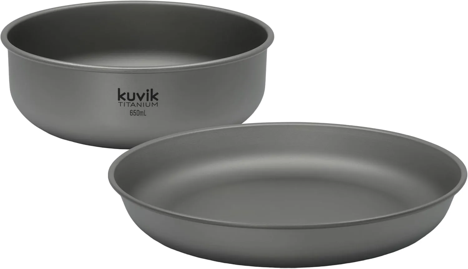 Kuvik Titanium 650ml (22 oz) Bowl & Titanium 195mm (7.7") Plate Bundle