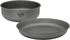 Kuvik Titanium 650ml (22 oz) Bowl & Titanium 195mm (7.7") Plate Bundle