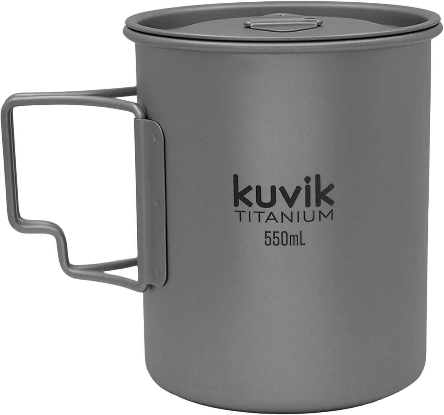 Kuvik Titanium Cup with Lid 550ml (18.6 oz) - Ultralight and Compact Pot for Backpacking, Camping, and Survival