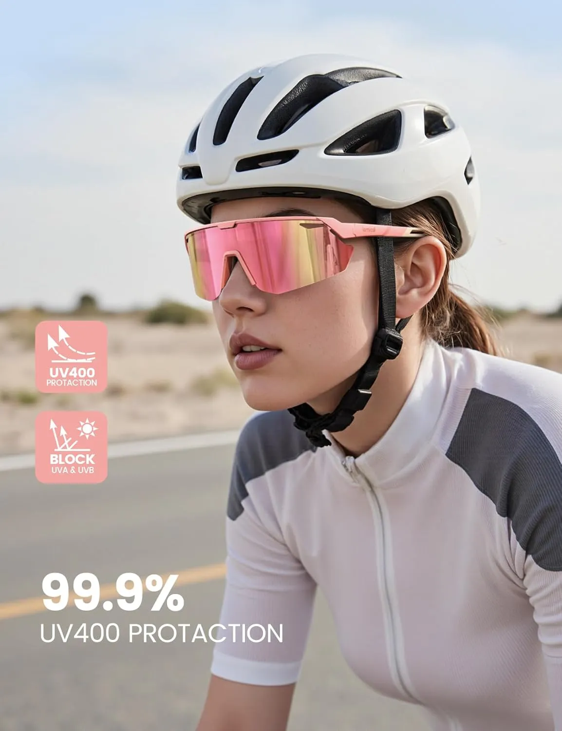Lamicall Polarized Sports Sunglasses for Men Women, 24g, UV400 Protection Sun Glasses for Cycling Running Baseball Fishing