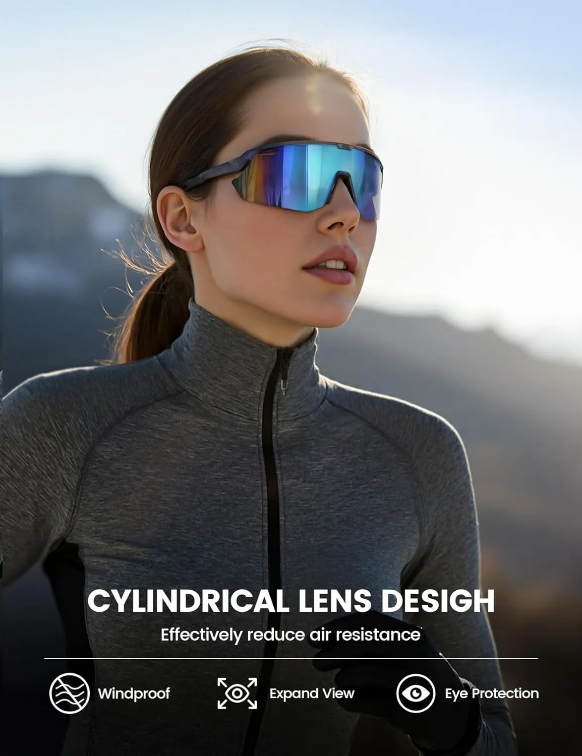 Lamicall Polarized Sports Sunglasses for Men Women, 24g, UV400 Protection Sun Glasses for Cycling Running Baseball Fishing