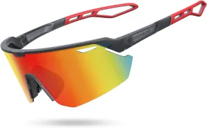 Lamicall Polarized Sports Sunglasses for Men Women, 24g, UV400 Protection Sun Glasses for Cycling Running Baseball Fishing