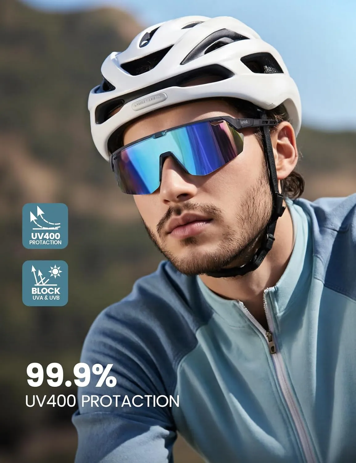 Lamicall Polarized Sports Sunglasses for Men Women, 24g, UV400 Protection Sun Glasses for Cycling Running Baseball Fishing