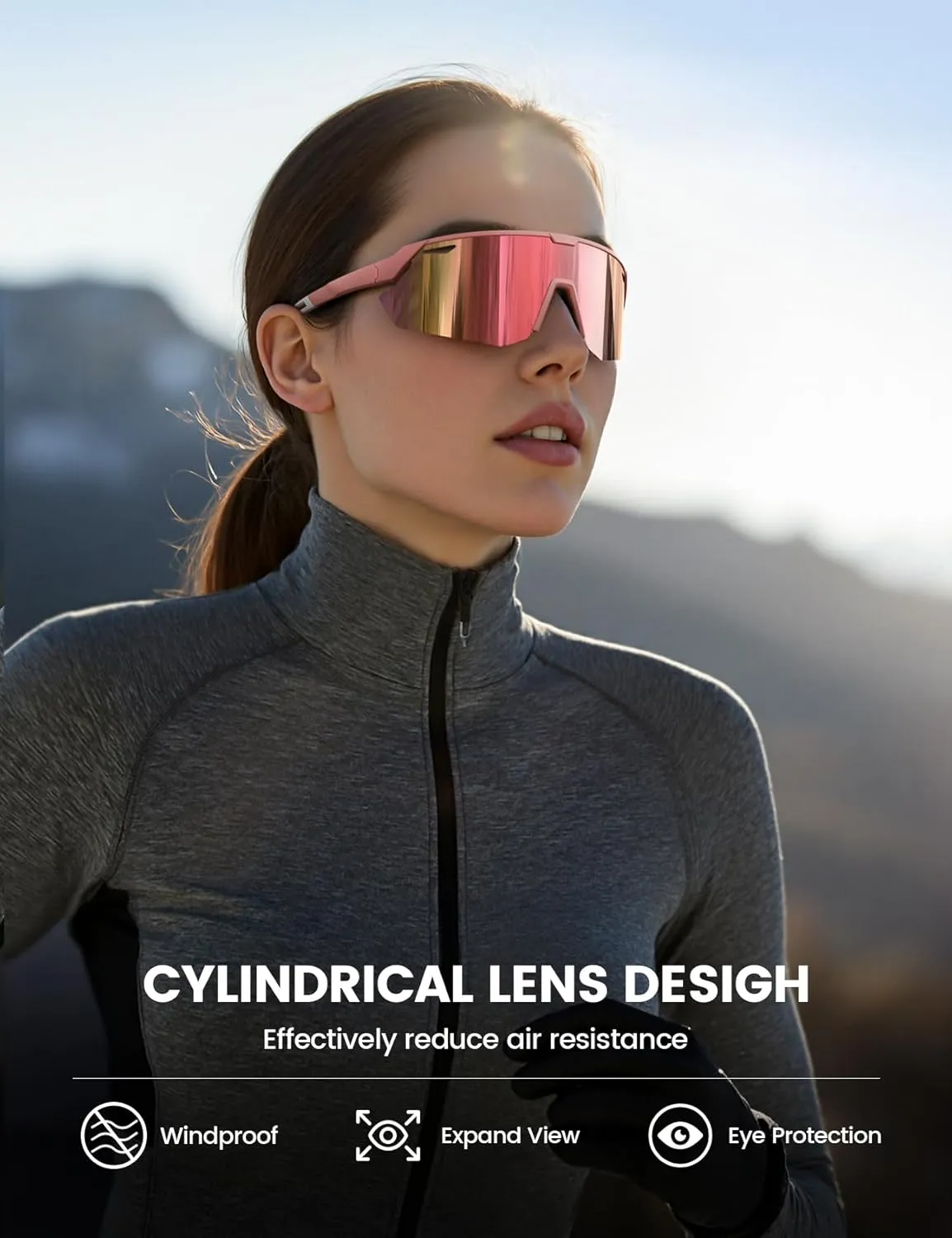 Lamicall Polarized Sports Sunglasses for Men Women, 24g, UV400 Protection Sun Glasses for Cycling Running Baseball Fishing