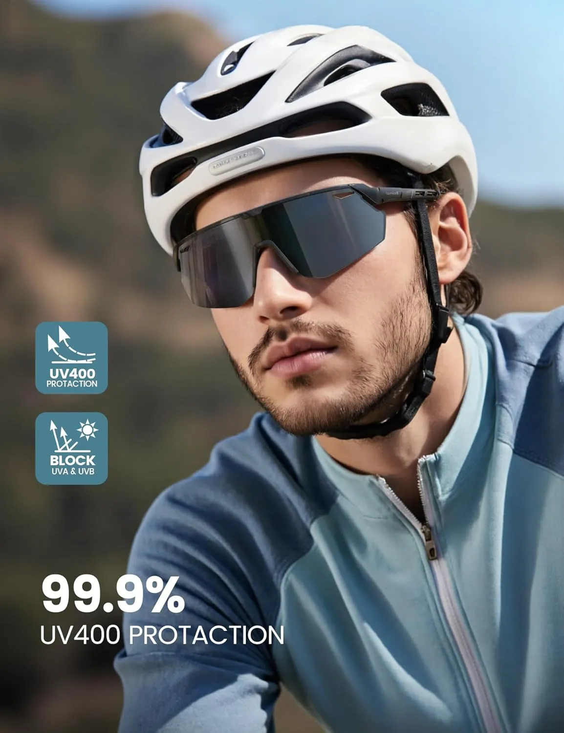 Lamicall Polarized Sports Sunglasses for Men Women, 24g, UV400 Protection Sun Glasses for Cycling Running Baseball Fishing