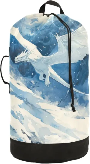 Laundry Bag Backpack Waterproof Beach Bag Clothes Hamper Bag Dragon Pterosaur 3 Large for Travel Camping Hiking Foldable Lightweight