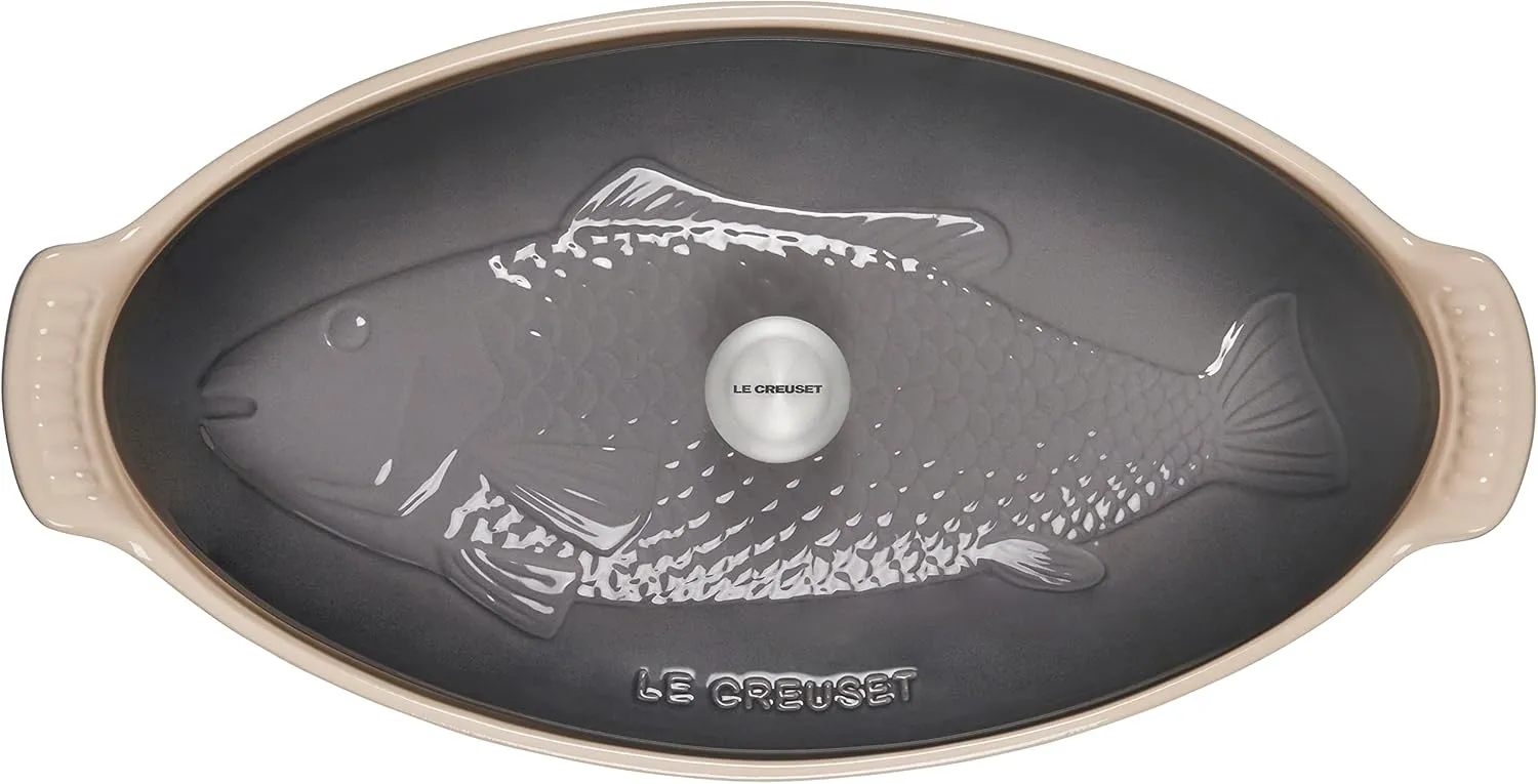 Le Creuset Heritage Stoneware Oval Fish Baker, 1.7qt., Oyster