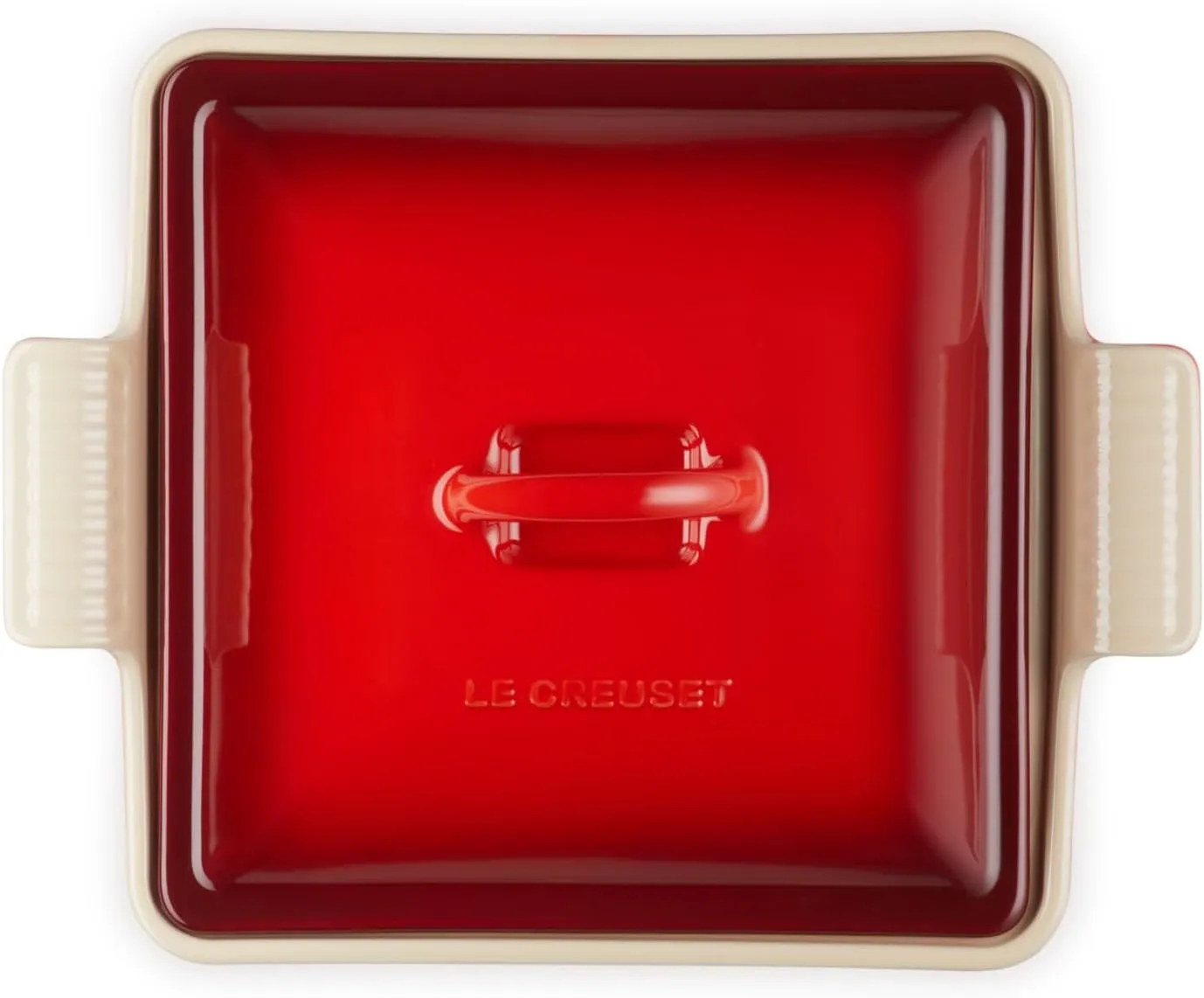 Le Creuset Stoneware Heritage Shallow Square Casserole, 2qt. (9”), Cerise