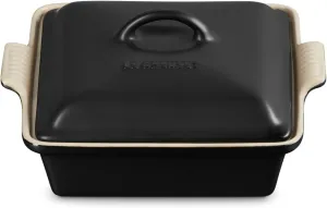 Le Creuset Stoneware Heritage Shallow Square Casserole​, 2qt. (9"), Licorice