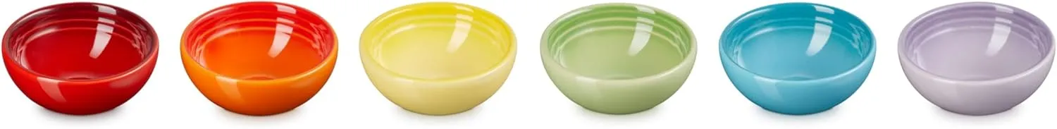 Le Creuset Stoneware Pinch Bowl Gift Set, Set of 6 Prep Bowls, Multi Color, 2 OZ