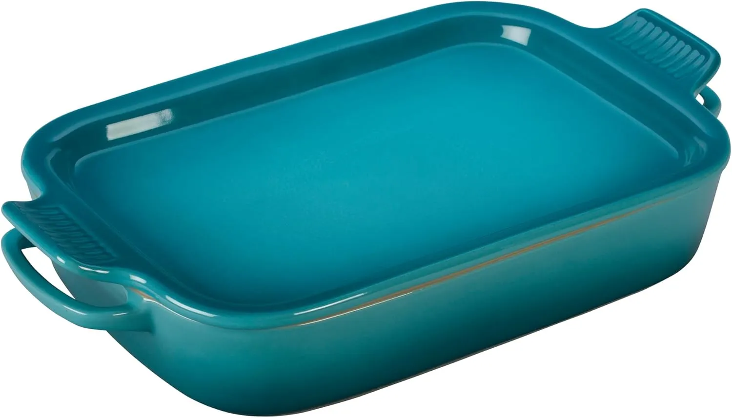Le Creuset Stoneware Rectangular Dish with Platter Lid, 14 3/4" X 9", Caribbean