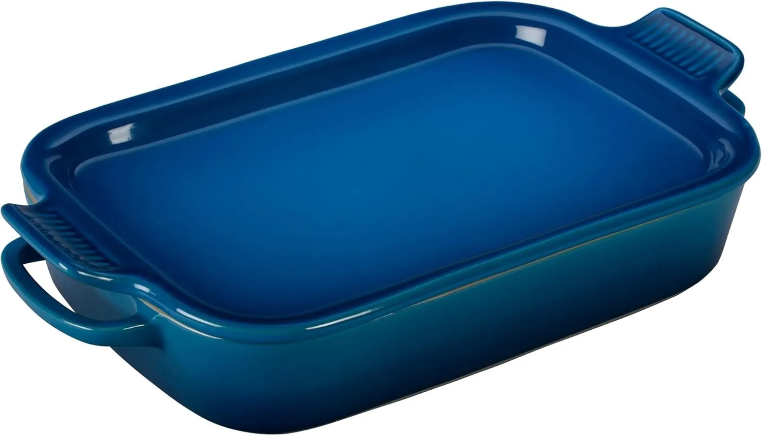 Le Creuset Stoneware Rectangular Dish with Platter Lid, 14 3/4" X 9", Marseille
